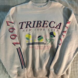 Abercrombie & Fitch Cream Crewneck Sweater OVERSIZED